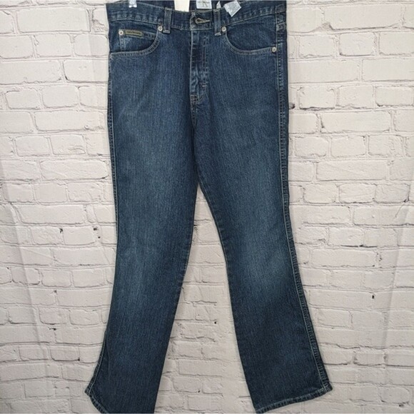 Calvin Klein Slim Fit Boot Cut High Waisted Stretch Dark Wash Y2k Jean New Sz 8 - Picture 7 of 8